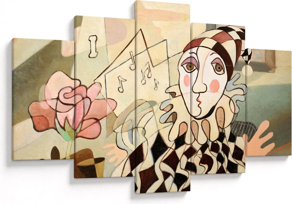 Kép - kubizmus -harlequin and rose (150x105 cm)