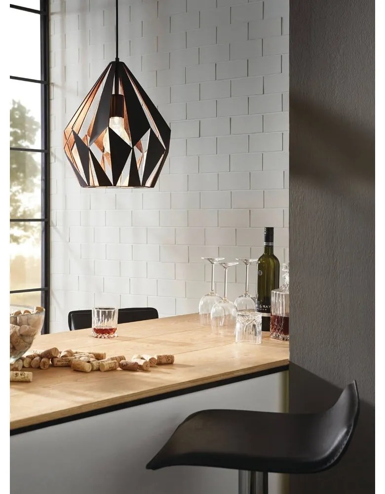 Fekete függőlámpa fém búrával ø 31 cm CARLTON 1 – EGLO