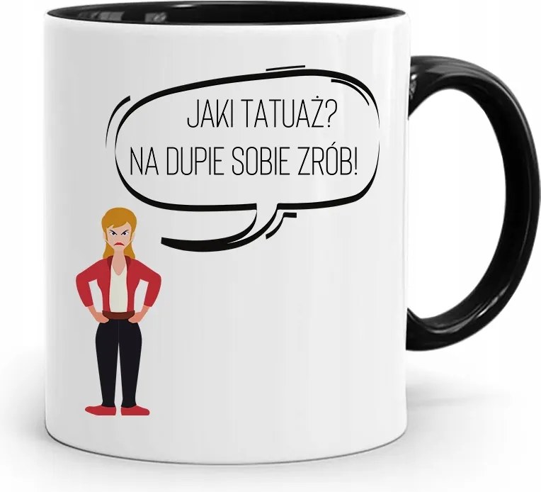 Bögre Fekete Ajándék Anyukáknak Milyen Tetoválás? fényképes nyomattal