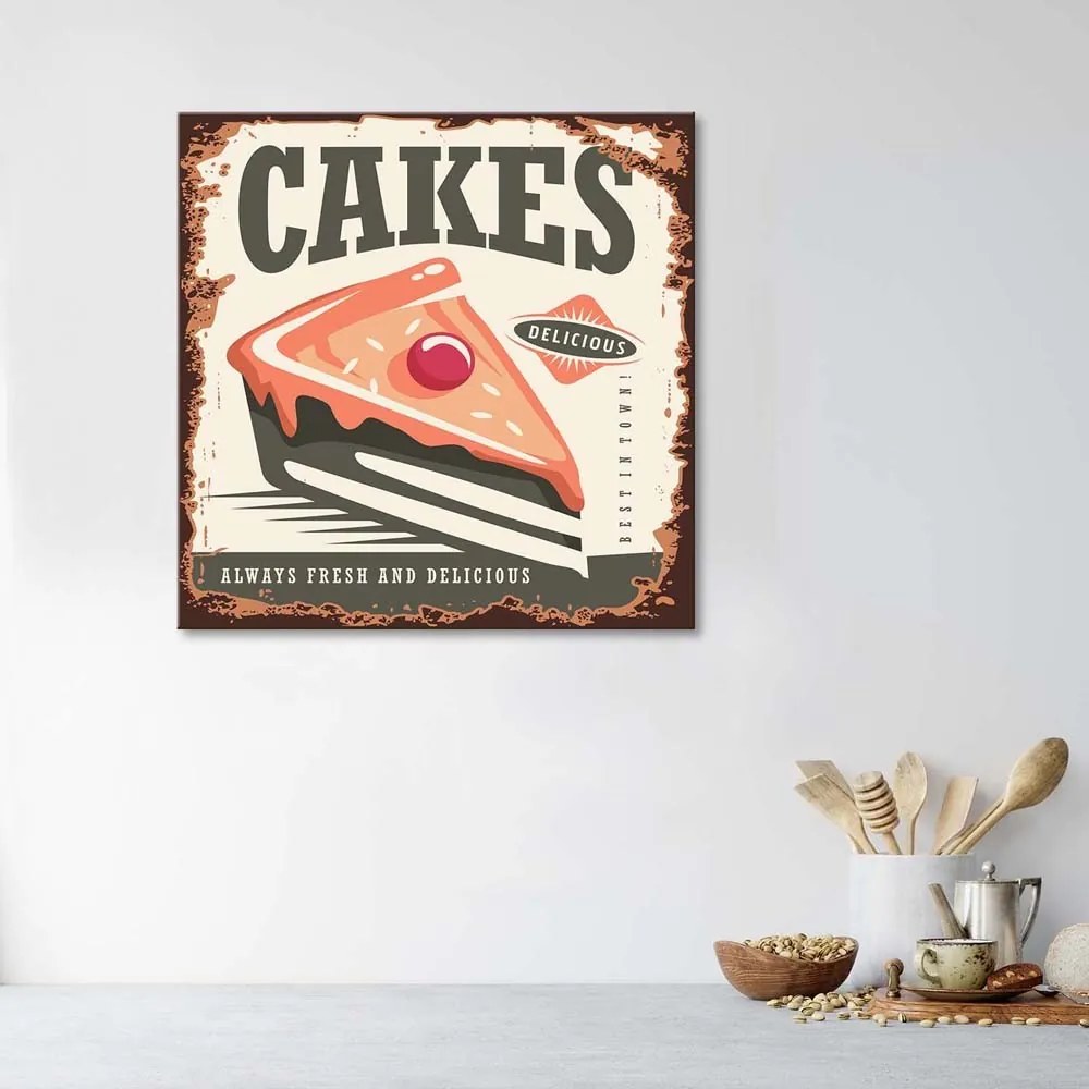 Gario Vászonkép Tábla retro cukrászda Méret: 50 x 50 cm