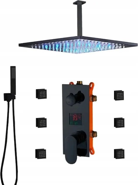 Süllyesztett Hidromasszázs Esőztető Szett Led 20CM