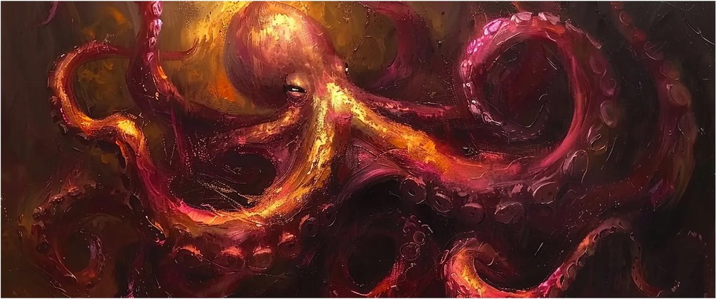 Kép - Polip, olajfestmény (120x50 cm)