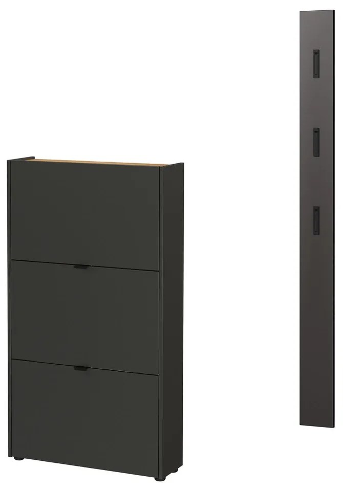 Antracitszürke előszoba bútor 101x200x22 cm Ameca – Germania