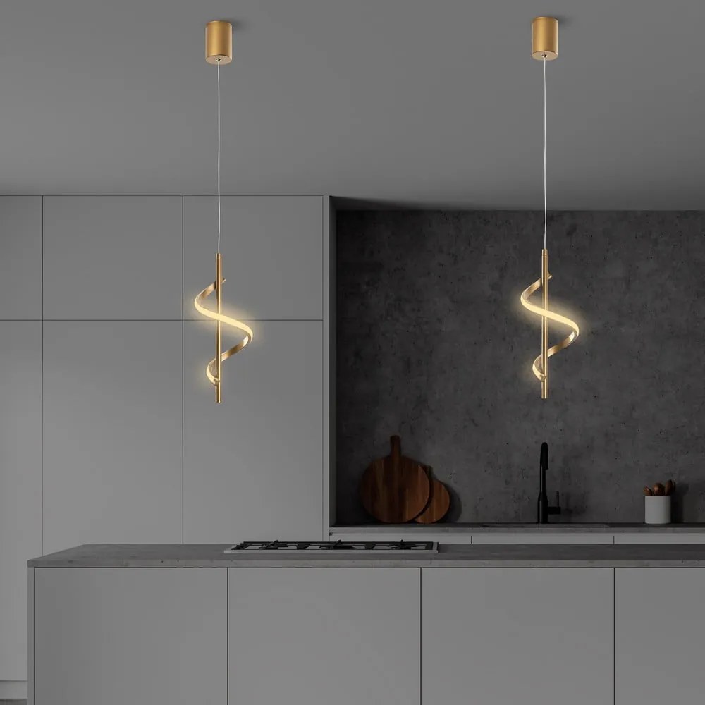 Aranyszínű LED függőlámpa ø 16 cm Likma – Opviq lights