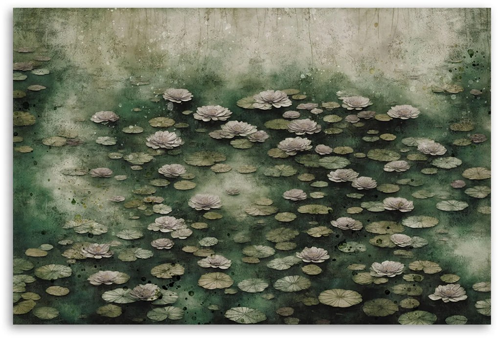 Gario Vászonkép Lótuszvirágok a tavon Méret: 90 x 60 cm