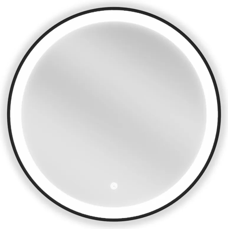 Mexen Esso kerek LED háttérvilágítású fürdőszobai tükör 60cm 6000K páramentes fűtőbetét fekete keret 9825-060-060-611-70