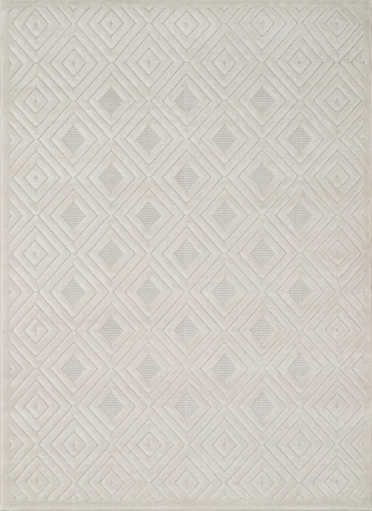 Fehér szőnyeg nappaliba ,modern kivágott boho mintás 80x150cm