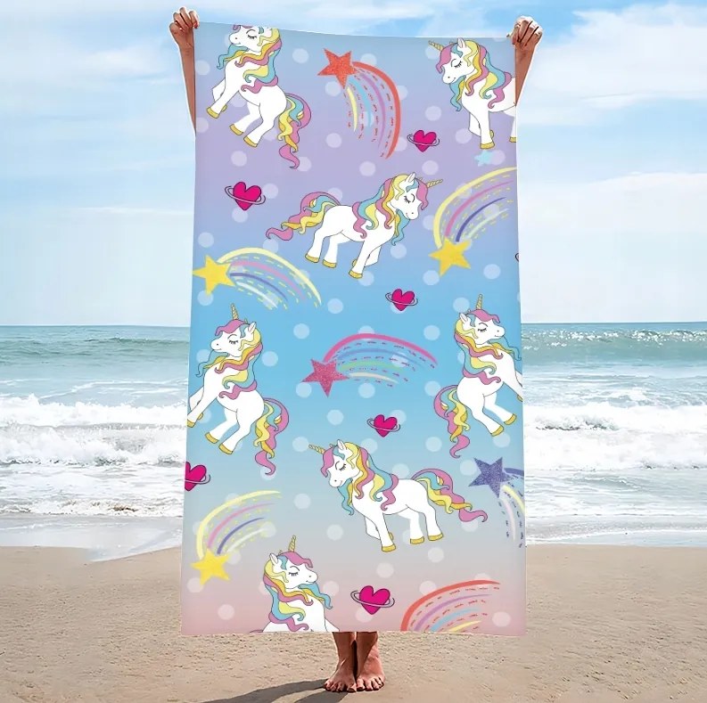 Strandtörölköző UNICORN PONNY 100x180 cm színes, 100% mikroszálas