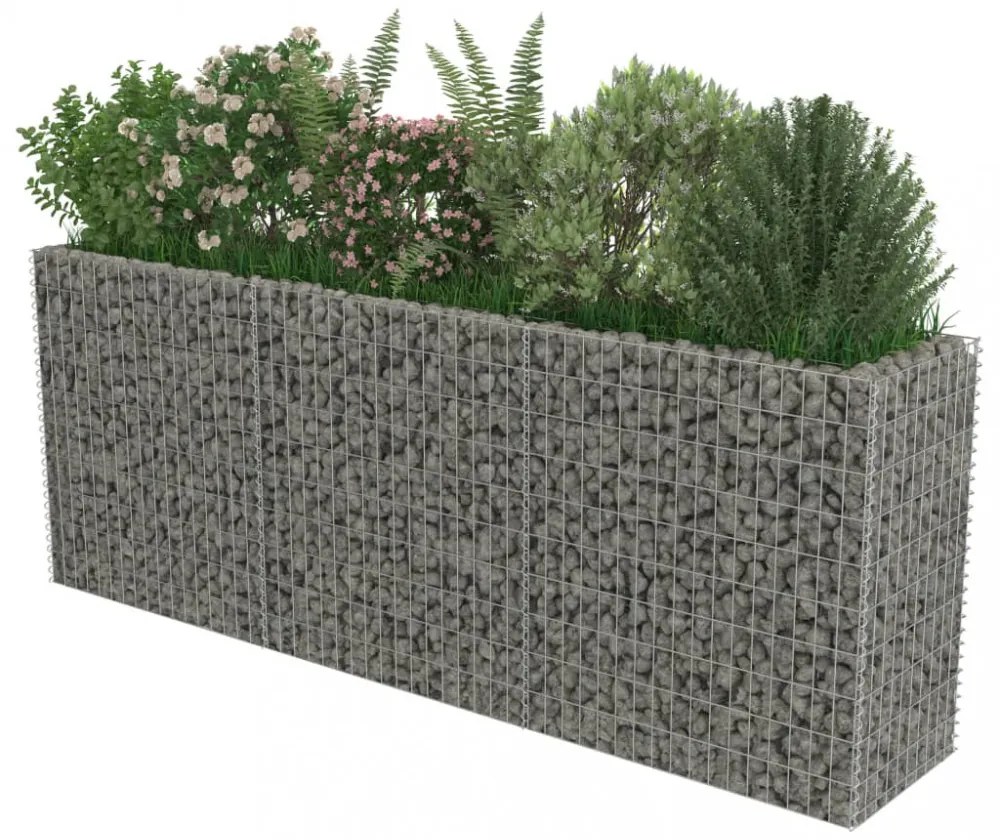 horganyzott acél gabion magaságyás 270 x 50 x 100 cm