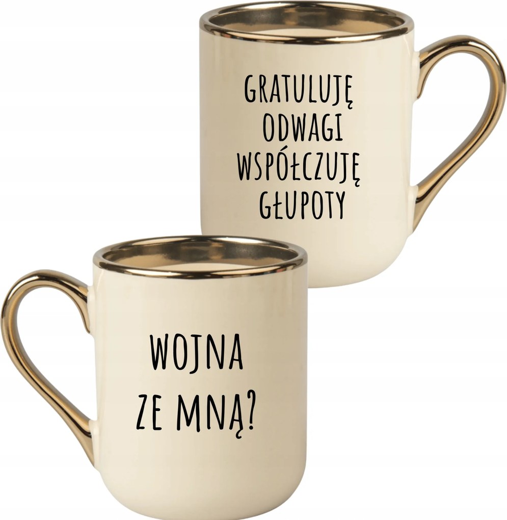 Bögre Elegáns Bézs Arany Rant Vicces Ajándék Háború Velem