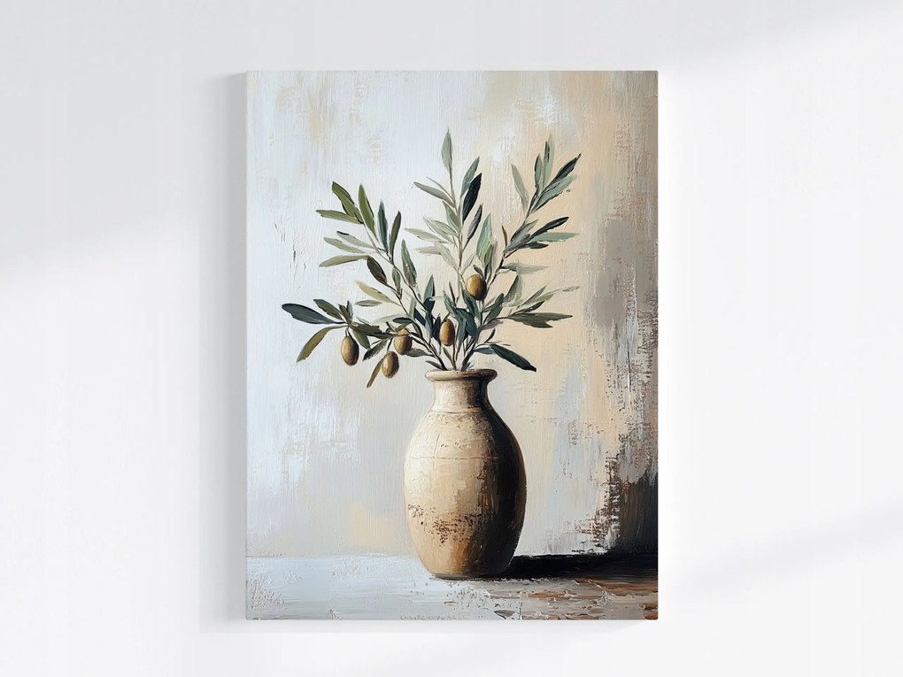 Vászonkép Canvas Dekoráció Természet Váza Ág Olíva Fa 75x100