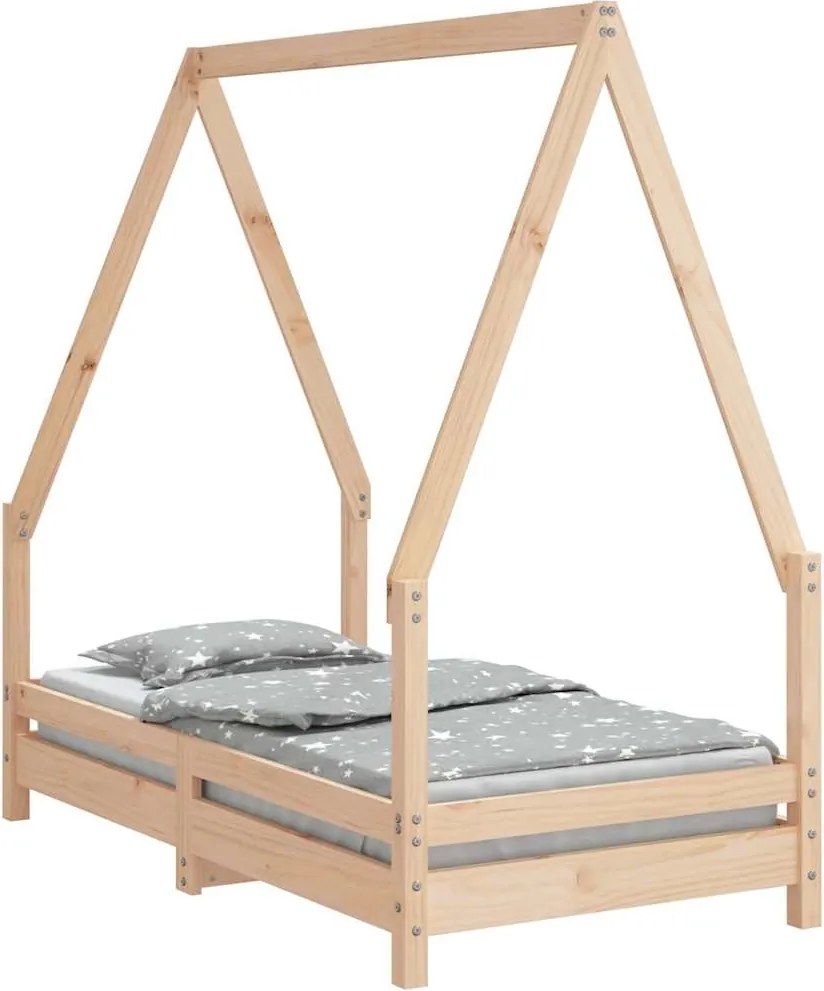 vidaXL tömör fenyőfa gyerekágykeret 70 x 140 cm