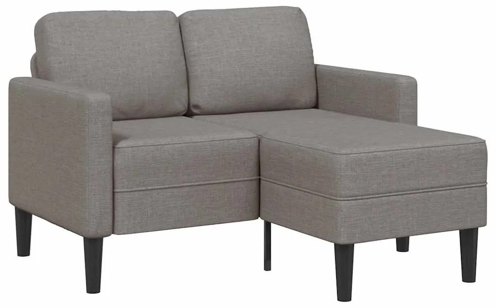 tópszínű anyagból 2 üléses kanapé L-alakú kanapéval 125 cm