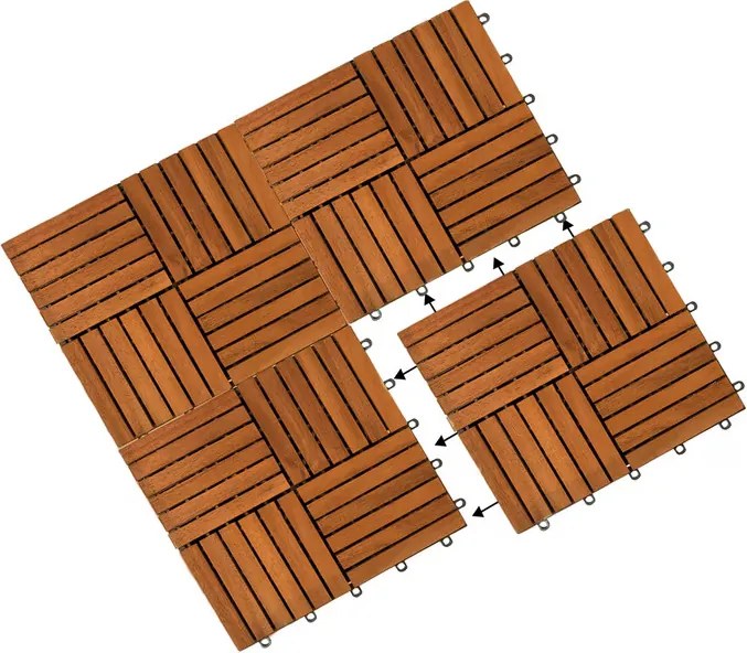 Deuba Fa padlólapok Quatro mozaik - készlet 11 db, 30x30 cm