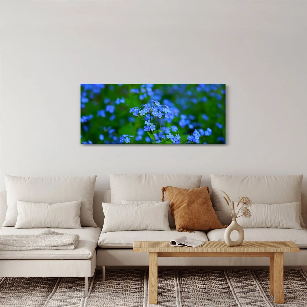 A kék virágok képe (120x50 cm)