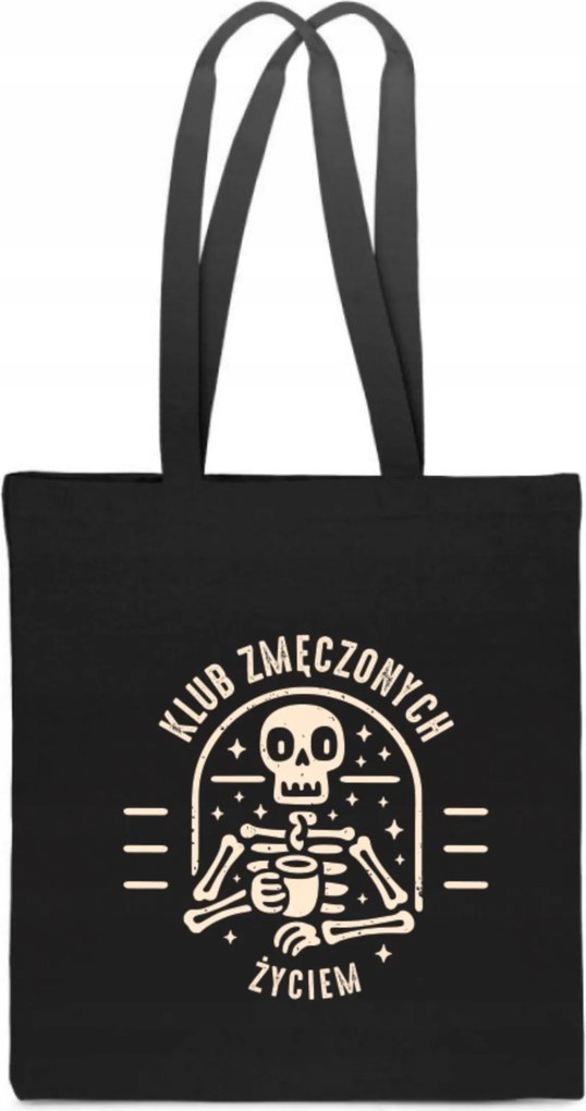 Öko Pamut Táska Klub Fáradt Életek kávé csontváz vásárlás TT_169