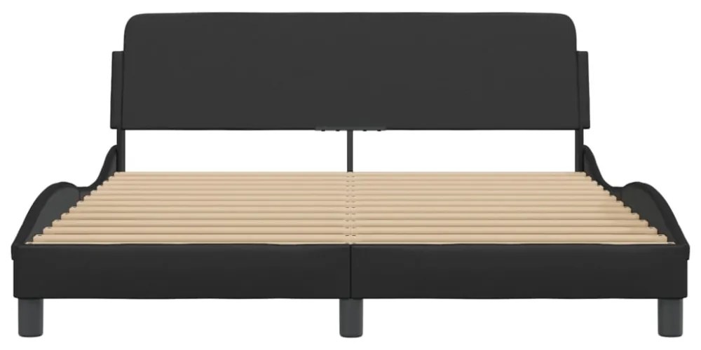 fekete műbőr ágykeret Dover 160x200 cm