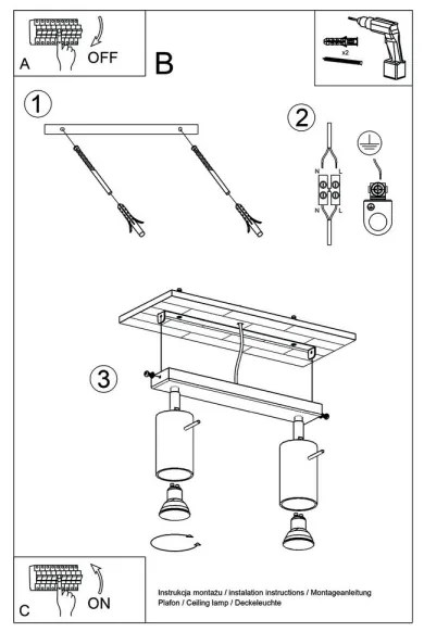 Sollux SL.0728 - Spotlámpa RING 2xGU10/10W/230V