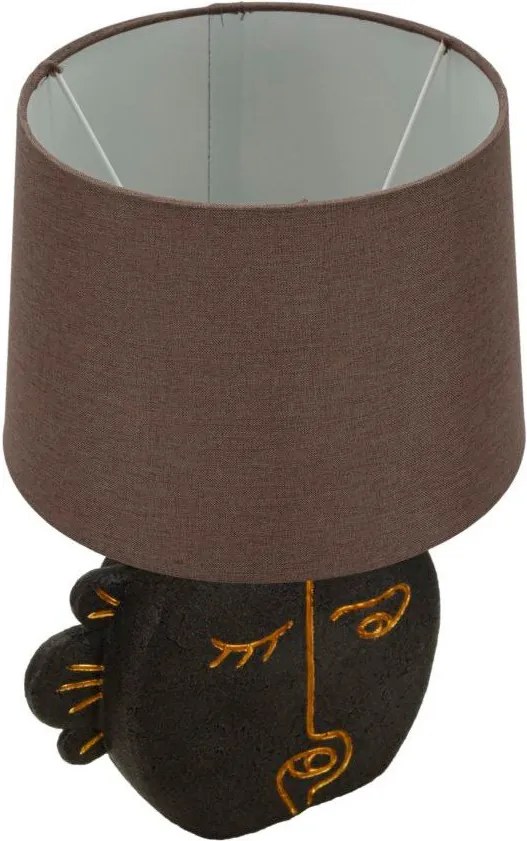 Barna asztali lámpa textil búrával (magasság 39,5 cm) Tribal – Mauro Ferretti