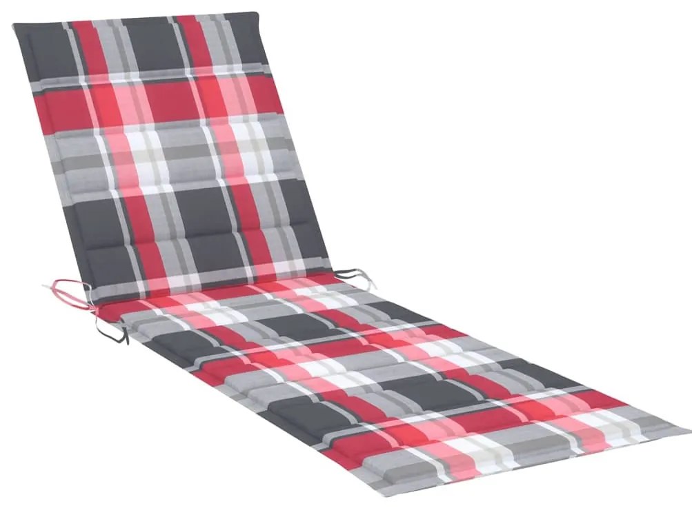 Szürke tömör akácfa kerti napozóágy párnával