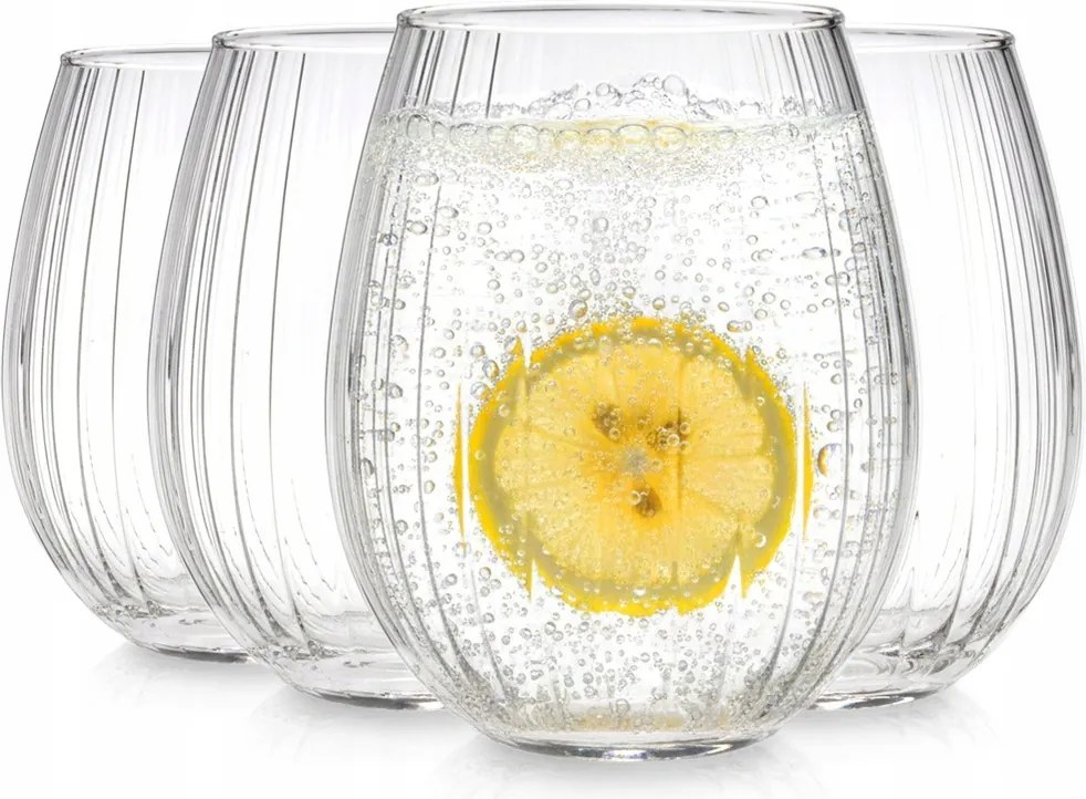 Poharak Csíkos Italsorok Víz Ital Szett Pohár Szett 400 ml