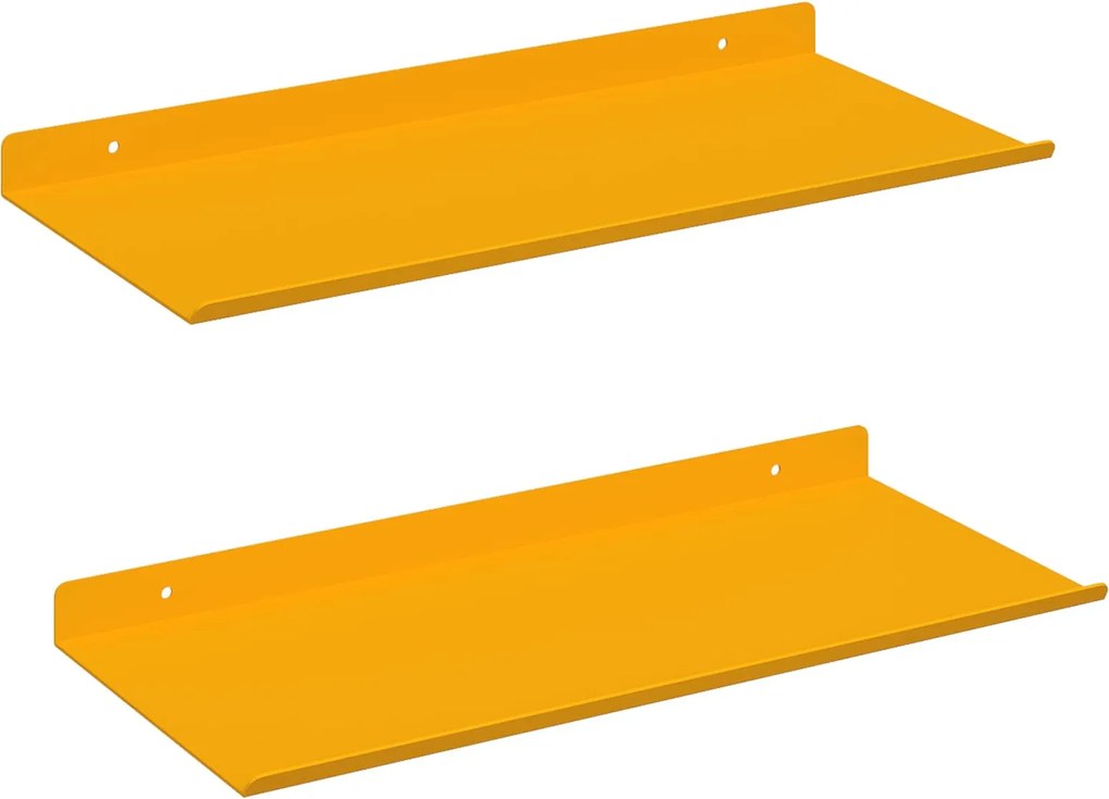 vidaXL Lebegő polc 2 pcs Mustár sárga 40 x 18 x 2,5 cm Acél