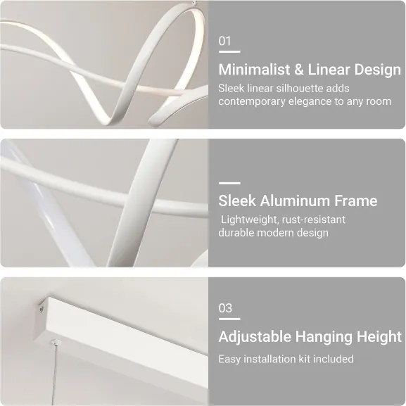 Brilagi - LED dimmelhető kábeles csillár SIGNATURE LED/55W/230V 120x23 cm fehér + távirányító