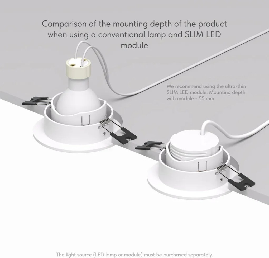 Rodvig series recessed ceiling downlight — DK/EU-3061-WH