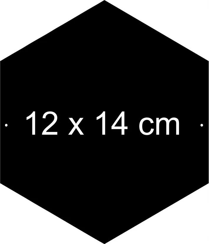 Hexagon fém tábla mágnes sokszög Mágneses Fekete 14cm