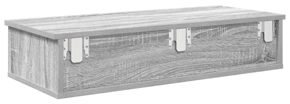 Falipolc fiókokkal szürke sonoma 80x31x17 cm műszaki fa