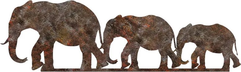 Rusty fém faldekoráció, 15×50 cm