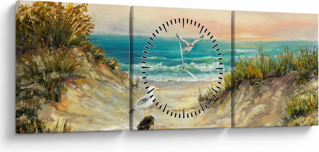Kép - homokos tengerpart (órával) (90x30 cm)
