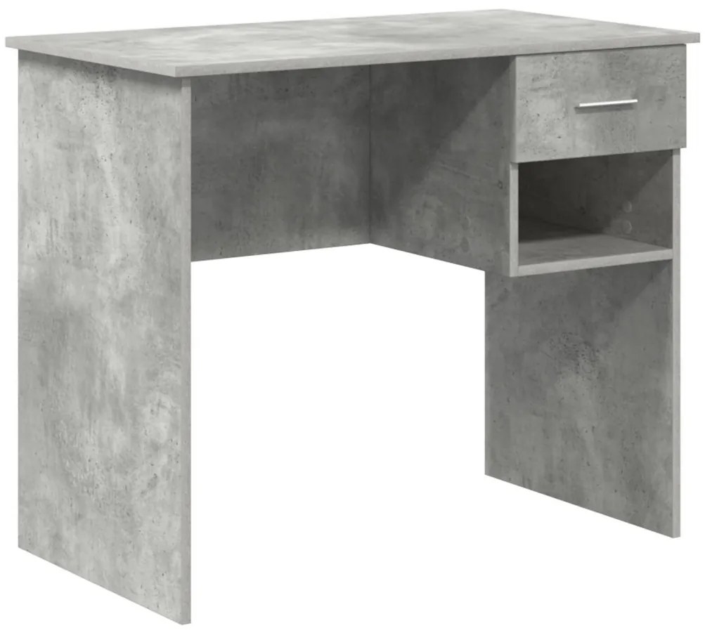 íróasztal tárolóval beton szürke 90x49.5x75 cm Mérnöki fa