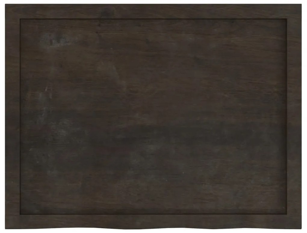 sötétbarna kezelt tömör tölgyfa fali polc 80x60x(2-6) cm