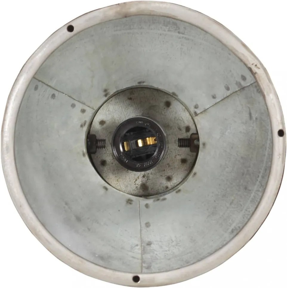 Ezüstszínű kerek ipari függőlámpa 25 w 19 cm e27