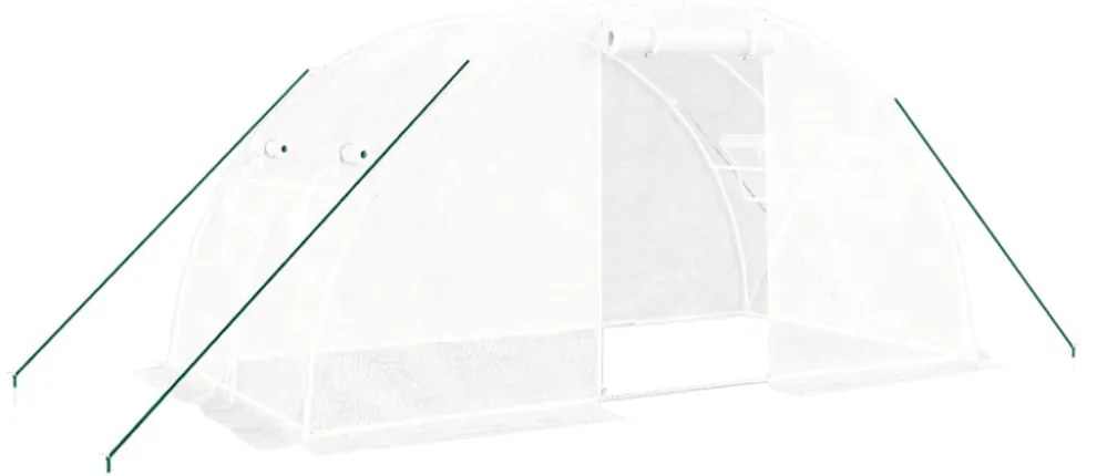 fehér acélvázas melegház 8 m² 4 x 2 x 2 m