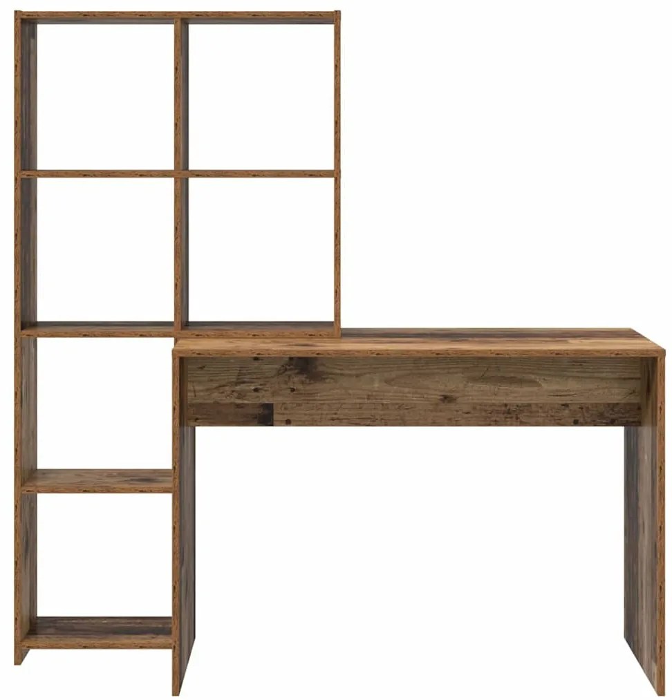 Asztal polcokkal tárolóval Régi fa 138.5 x 55 x 143 cm Faanyag