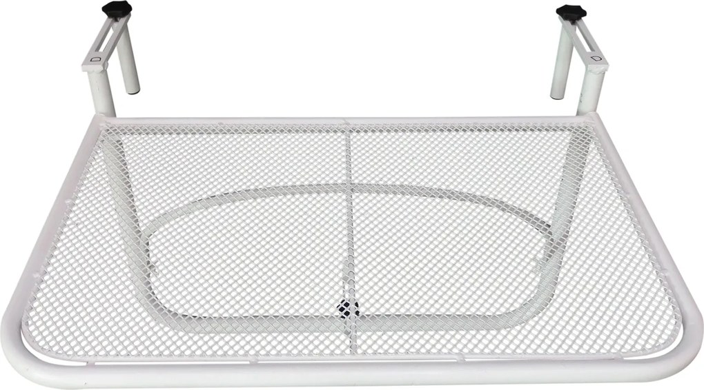 Outsunny Erkélyi Függő Asztal - 3 Szinten Állítható, Fém, Időjárásálló, 60 x 56,5 cm, Fehér | Aosom