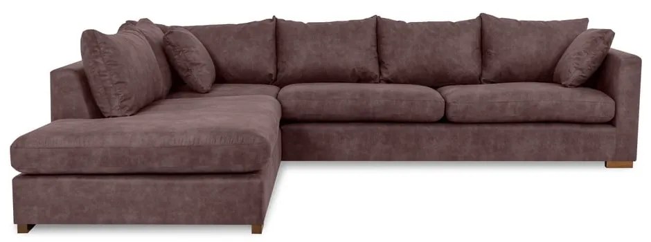 Sötétbarna bőrutánzat sarokkanapé (bal oldali) Hamburg – Scandic