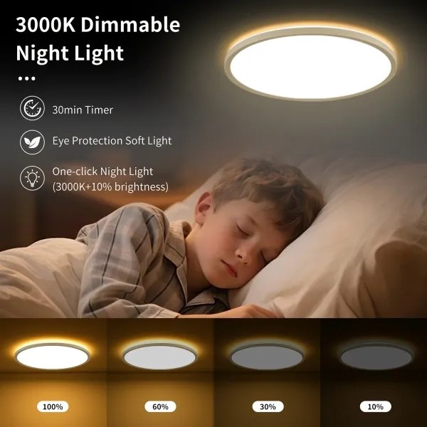 Brilagi - ULTRA SLIM LED fényerőszabályozható lámpatest LED/18W/230V Ø 30 cm fehér + távirányító