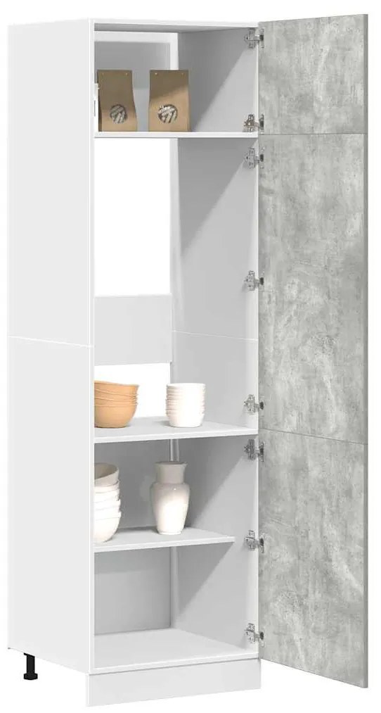 betonszürke forgácslap szekrény hűtőhöz 60 x 57 x 207 cm