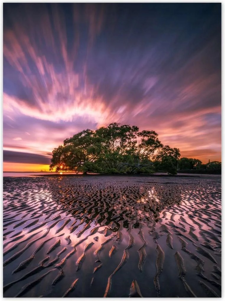 Poszterek 100x135 Gyönyörű lila tájkép