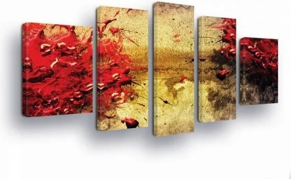 Vászonkép 170x100 Absztrakt modern vörös arany textúra energia szenvedély