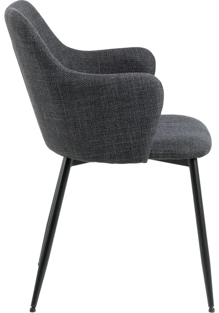Antracitszürke kárpitozott étkezőfotel szett 2 db-os Ilsa – Actona