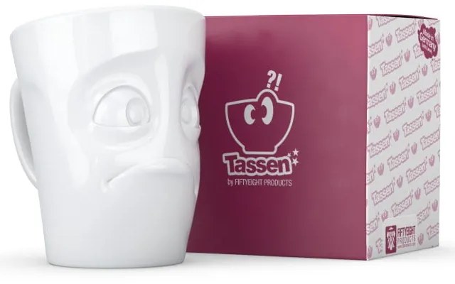 Fehér 'tanácstalan' porcelánbögre - 58products
