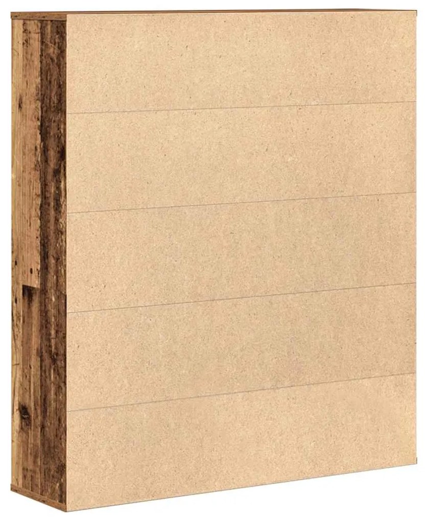antik fa színű szerelt fa könyvespolc 89x24x101,5 cm