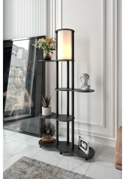 Állólámpa polcokkal NOTO 1xE27/40W/230V fekete