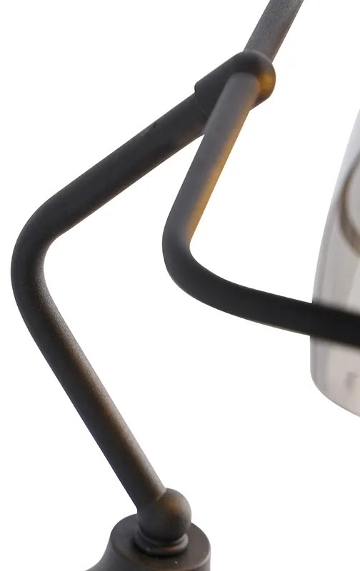 Klasszikus jegyzői lámpa fekete füstös tükörüveggel - Banker