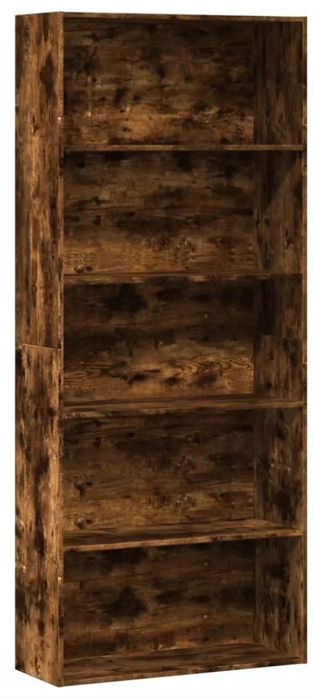 füstös tölgy színű szerelt fa könyvszekrény 80 x 30 x 189 cm