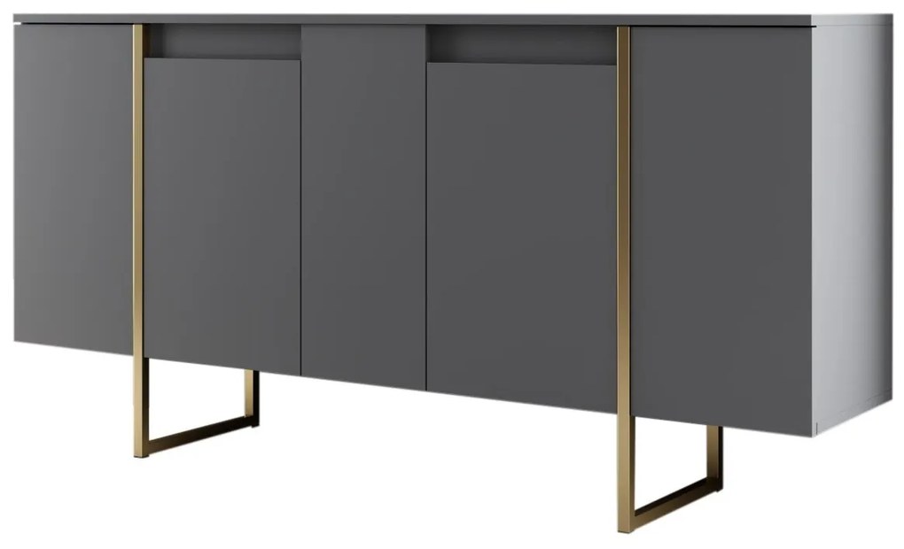 Konzolasztal Luxe - Anthracite, Gold